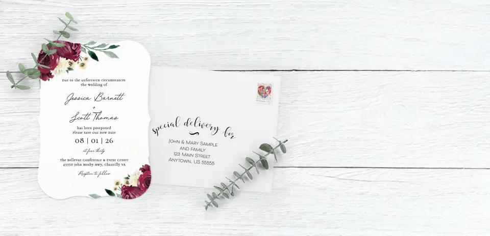 Save the Date Card with Optional Guest Addressing Service