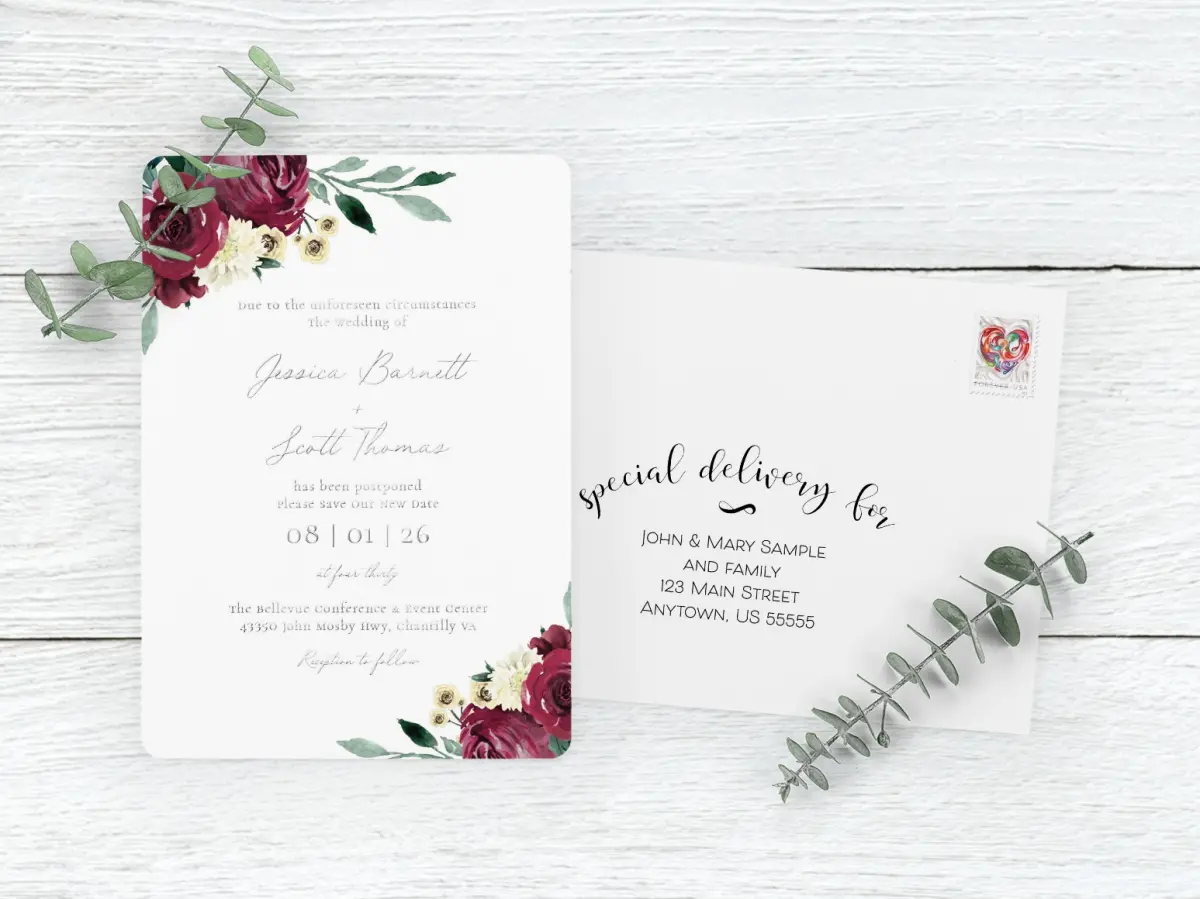 Save the Date Card with Optional Guest Addressing Service