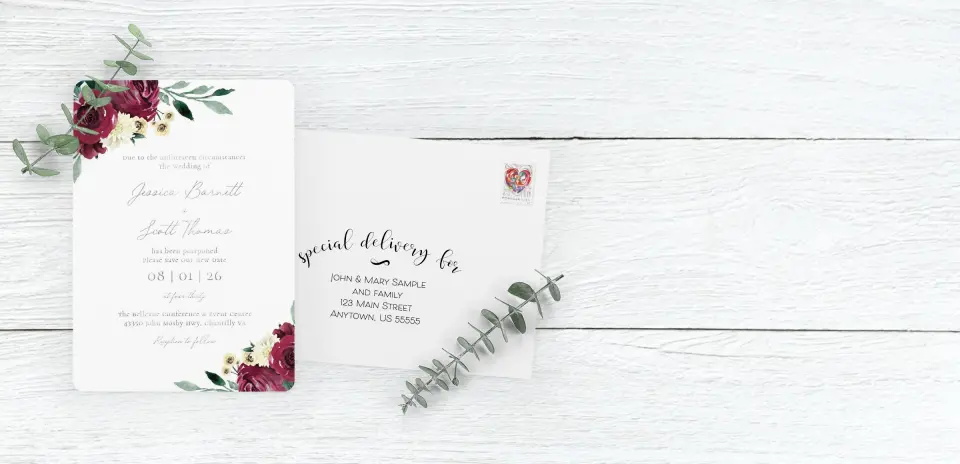Save the Date Card with Optional Guest Addressing Service