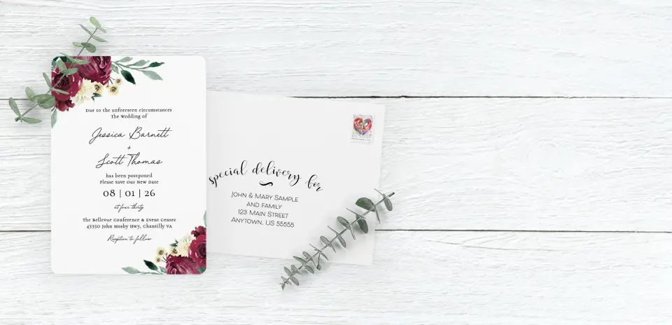 Save the Date Card with Optional Guest Addressing Service