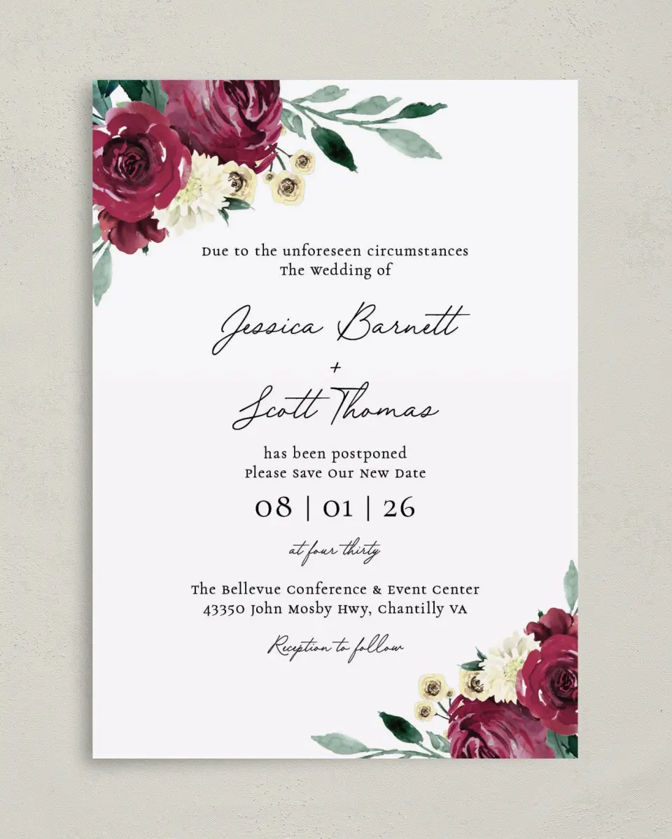 This is a 5" x 7" Change the Date Card called Changing Things Up printed in full color on Premium Smooth paper