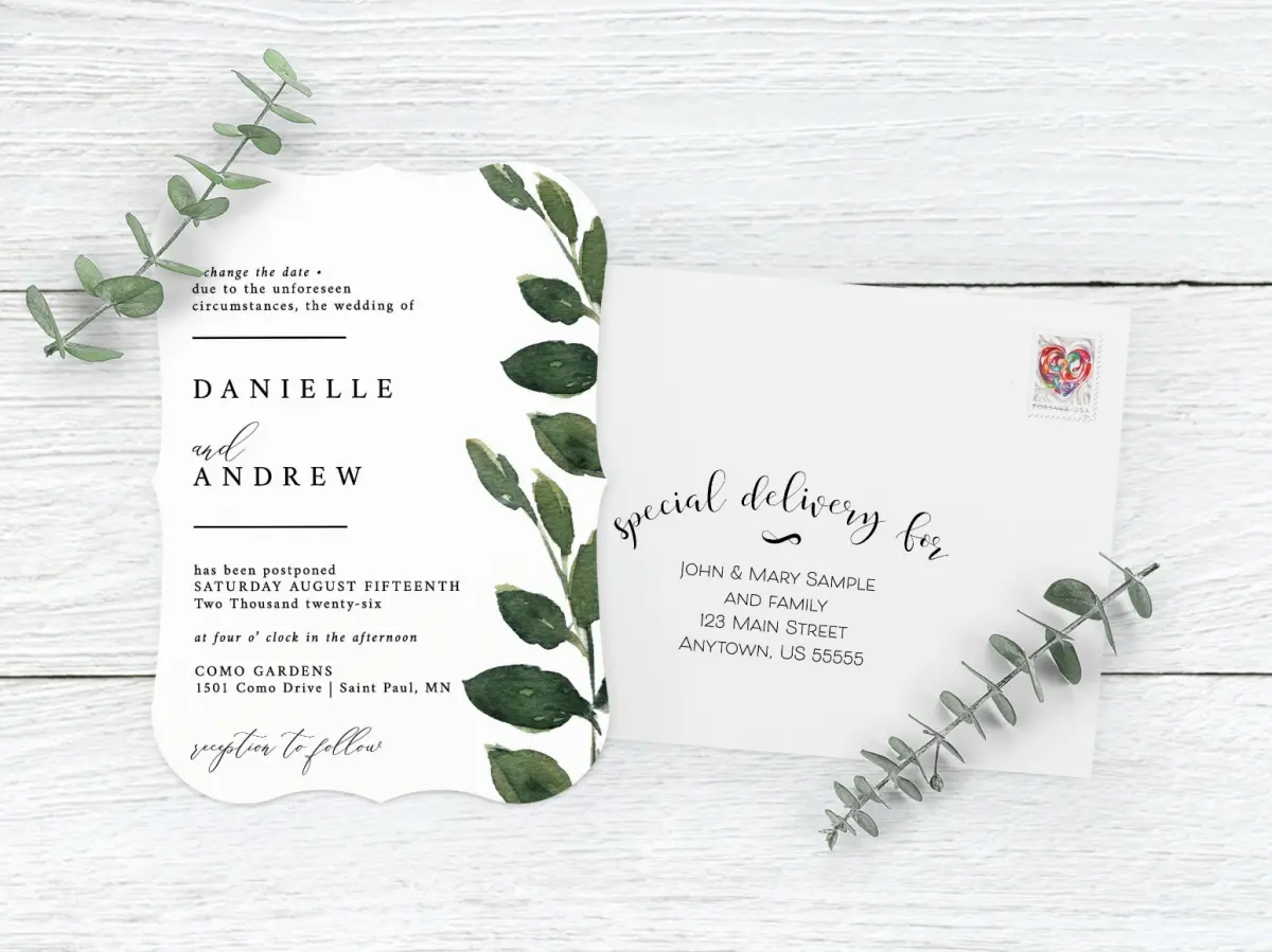 Save the Date Card with Optional Guest Addressing Service