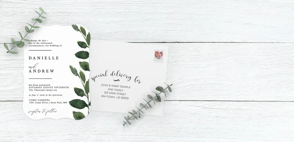 Save the Date Card with Optional Guest Addressing Service