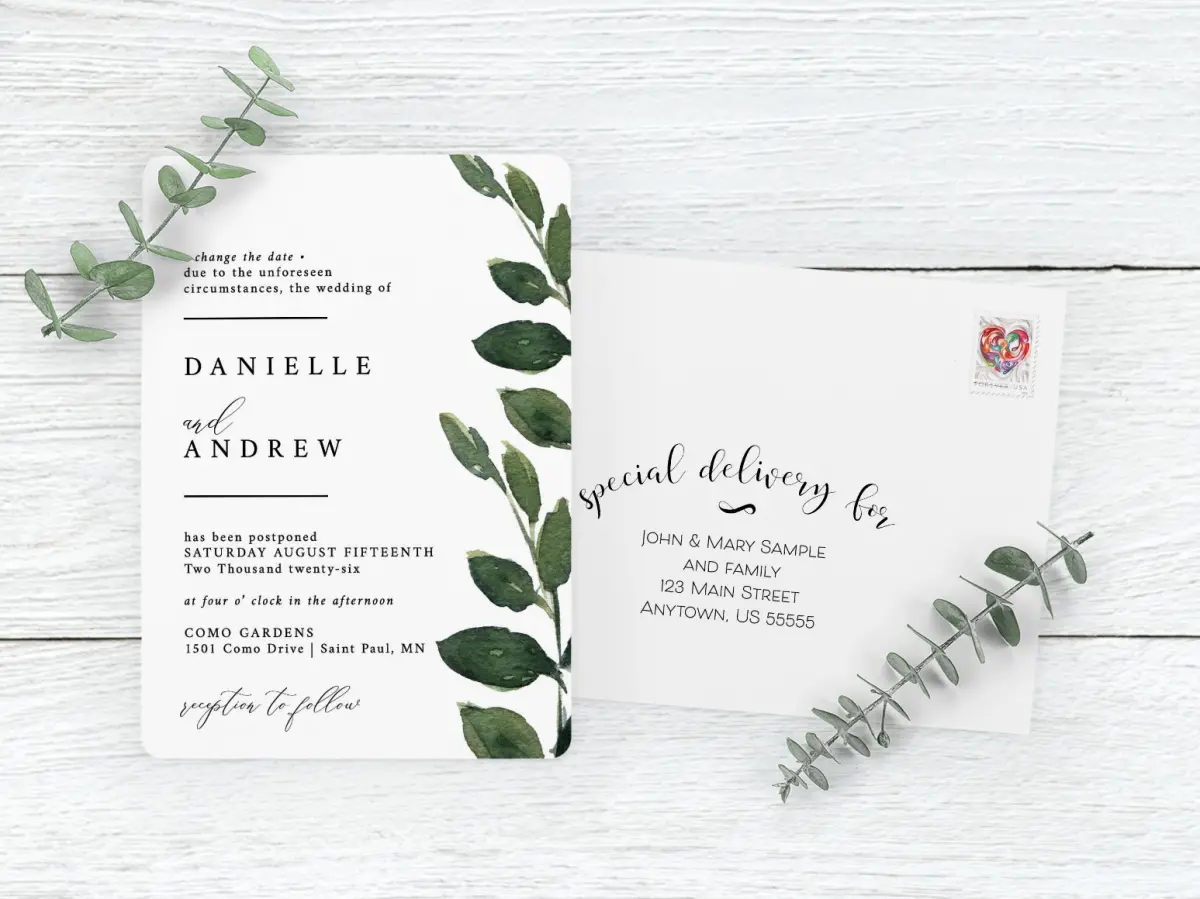 Save the Date Card with Optional Guest Addressing Service