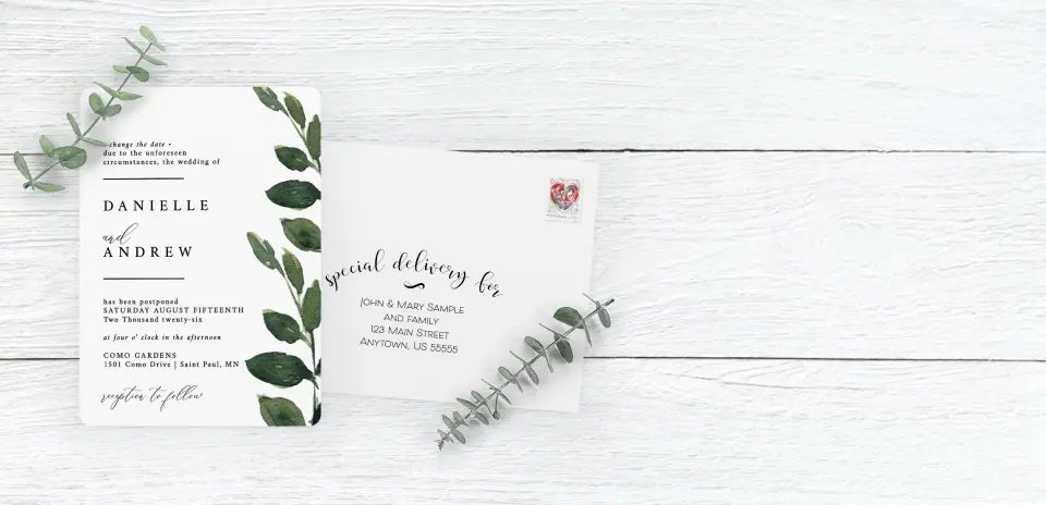 Save the Date Card with Optional Guest Addressing Service