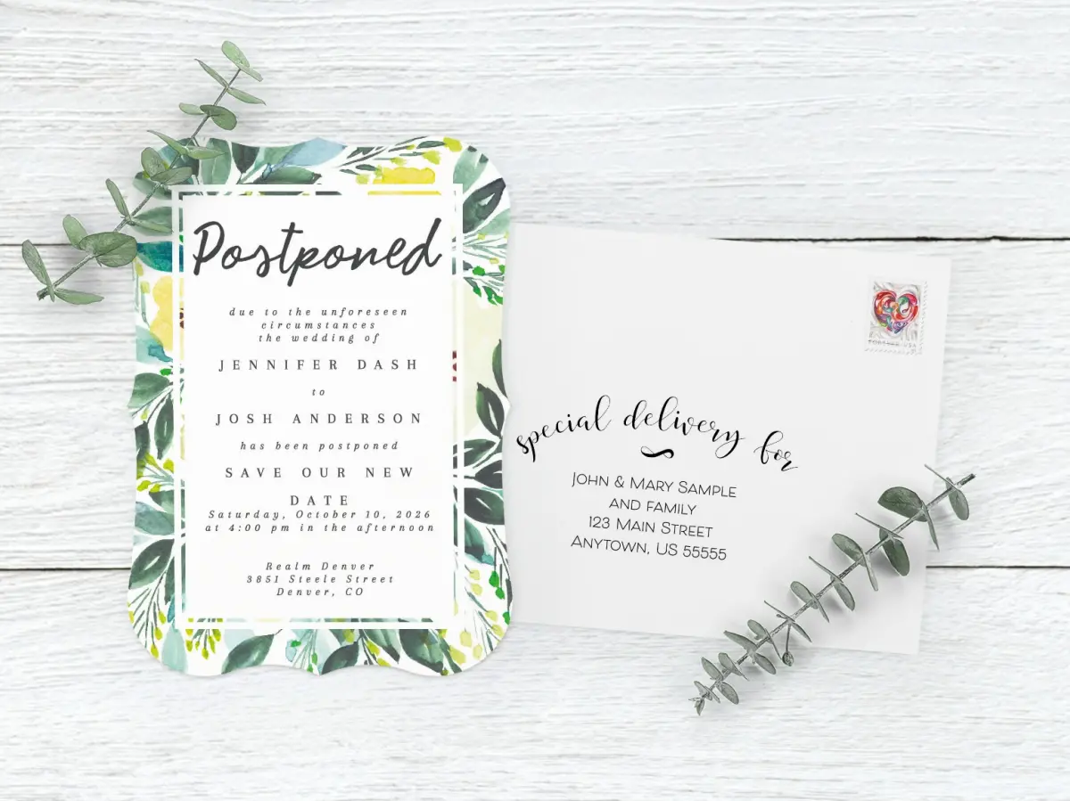 Save the Date Card with Optional Guest Addressing Service