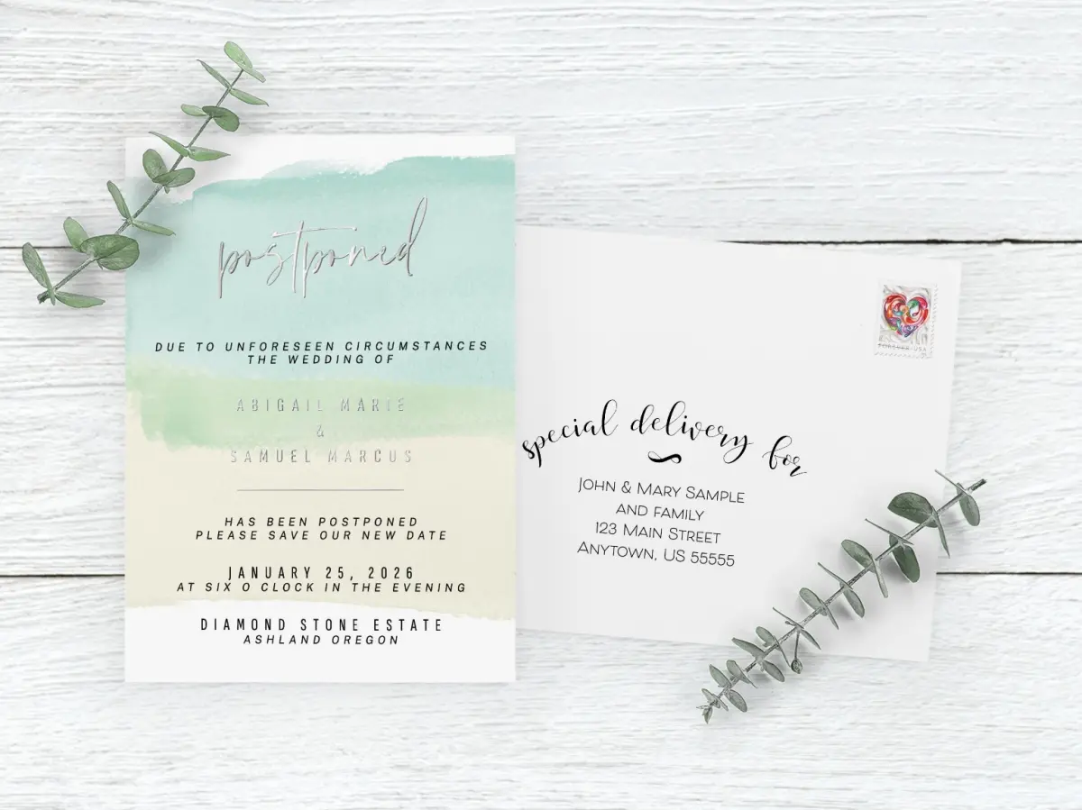 Save the Date Card with Optional Guest Addressing Service