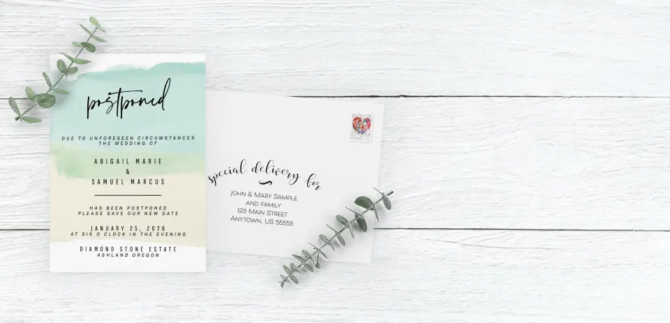 Save the Date Card with Optional Guest Addressing Service