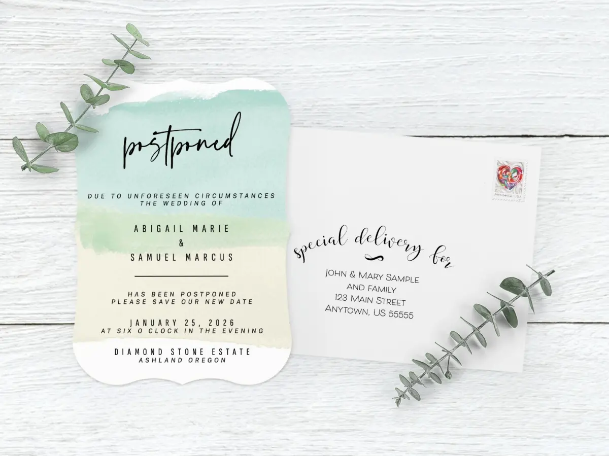 Save the Date Card with Optional Guest Addressing Service