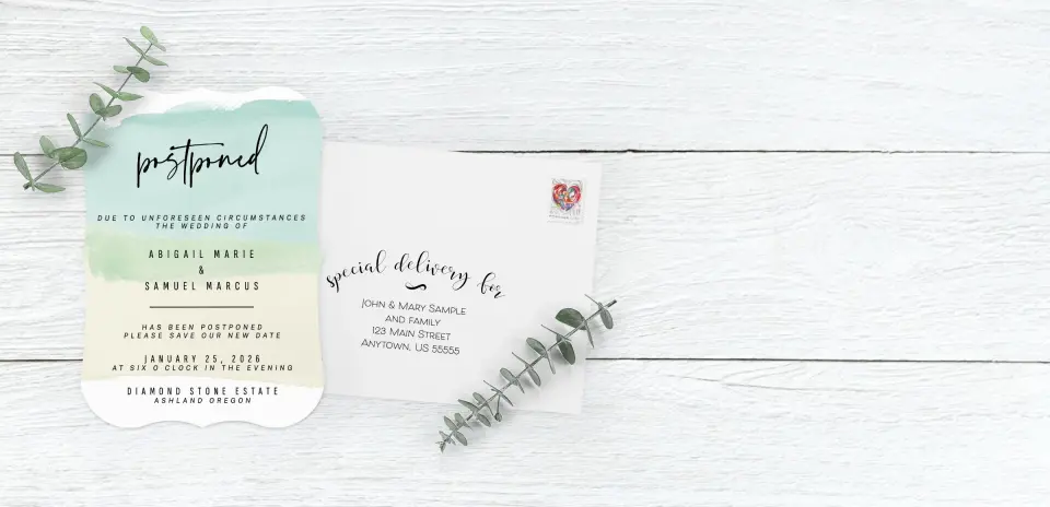 Save the Date Card with Optional Guest Addressing Service