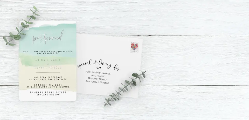 Save the Date Card with Optional Guest Addressing Service