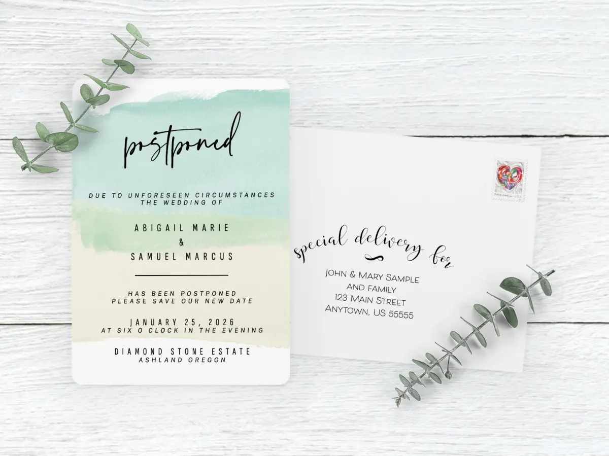 Save the Date Card with Optional Guest Addressing Service