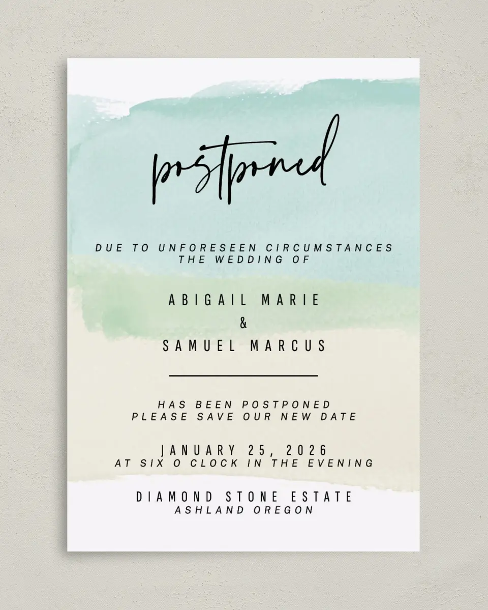 This is a 5" x 7" Change the Date Card called Love is Patient printed in full color on Premium Smooth paper