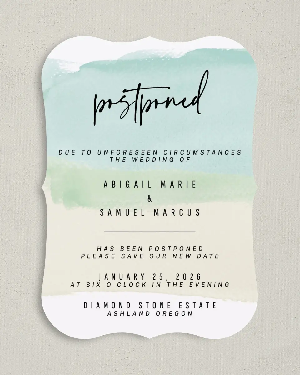 This is a 5" x 7" Change the Date Card called Love is Patient printed in full color on Premium Smooth paper