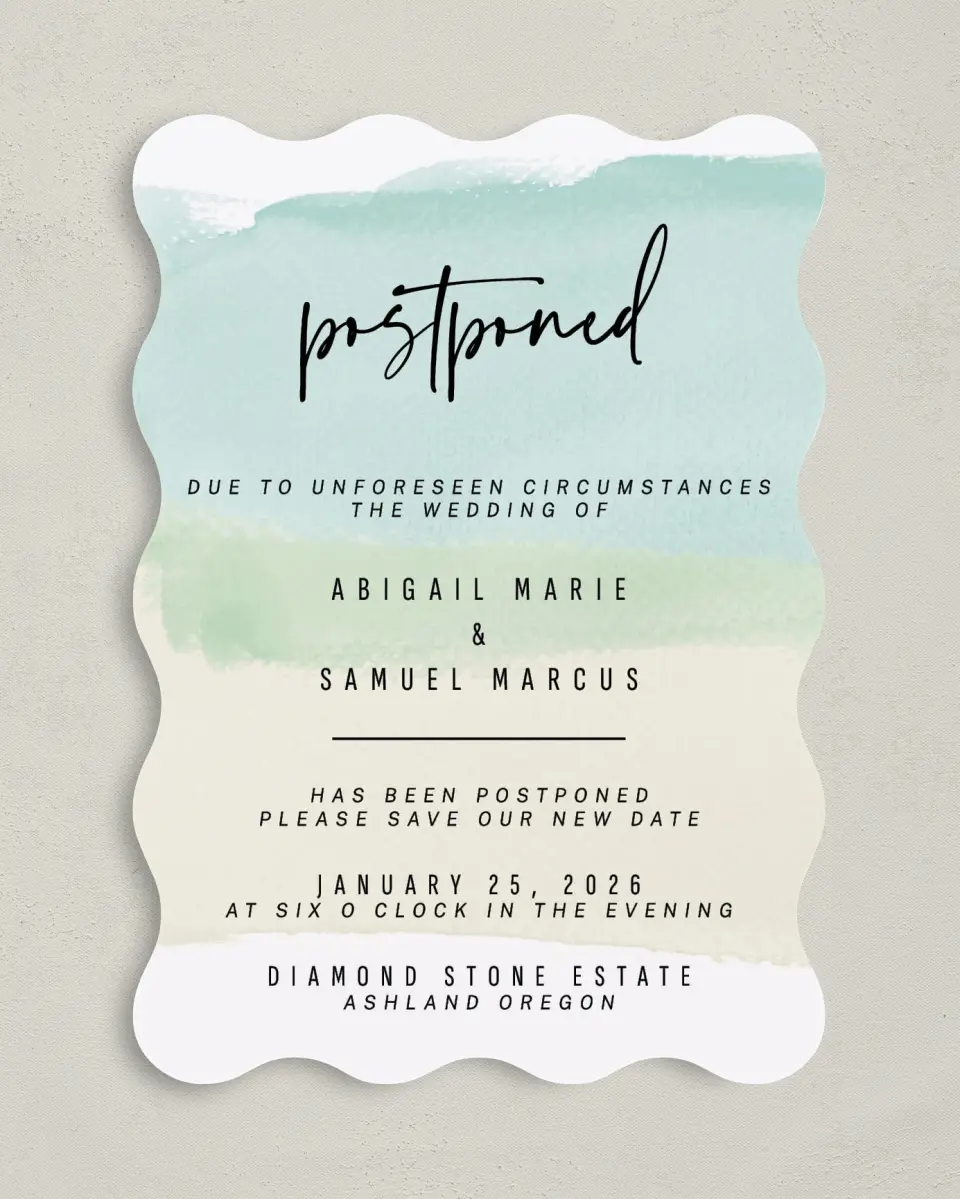 This is a 5" x 7" Change the Date Card called Love is Patient printed in full color on Premium Smooth paper