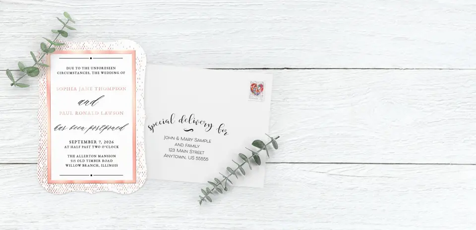 Save the Date Card with Optional Guest Addressing Service