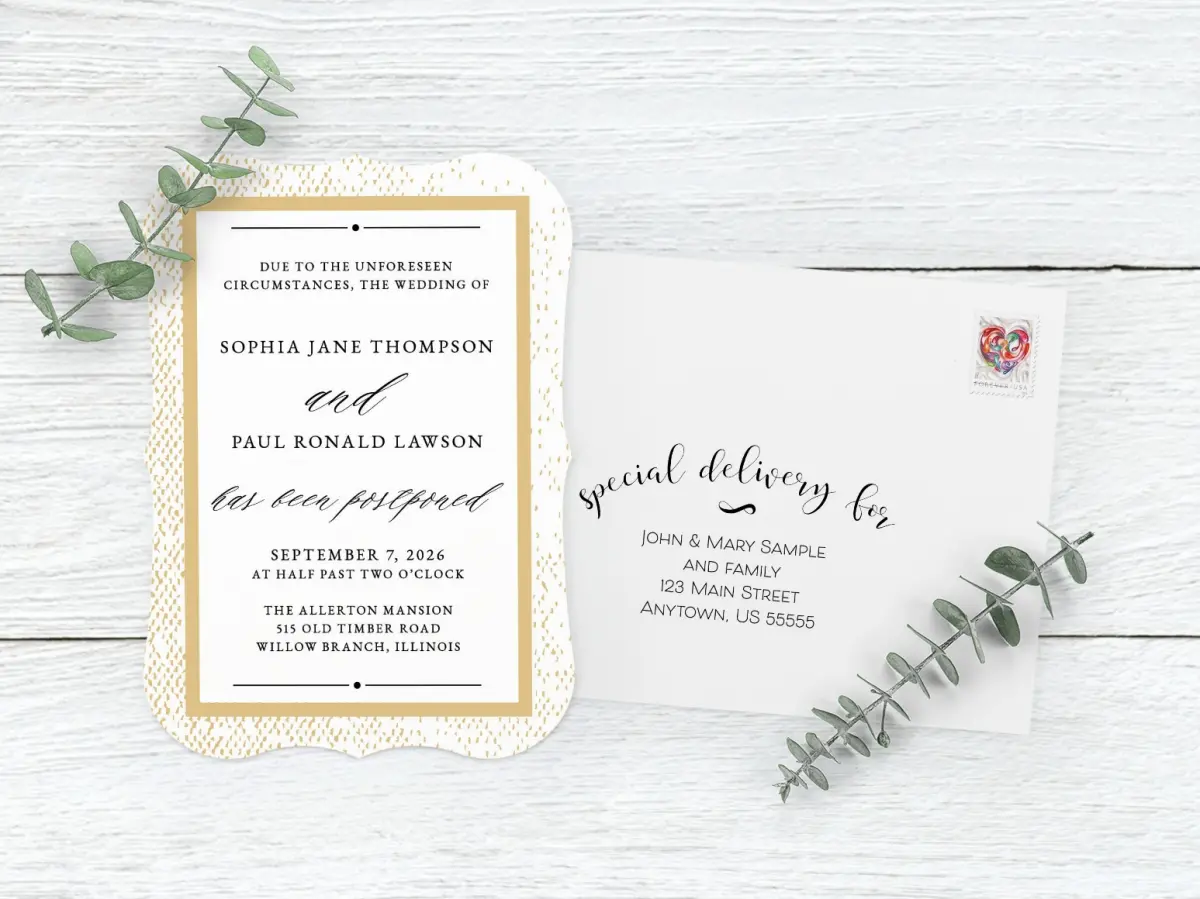 Save the Date Card with Optional Guest Addressing Service