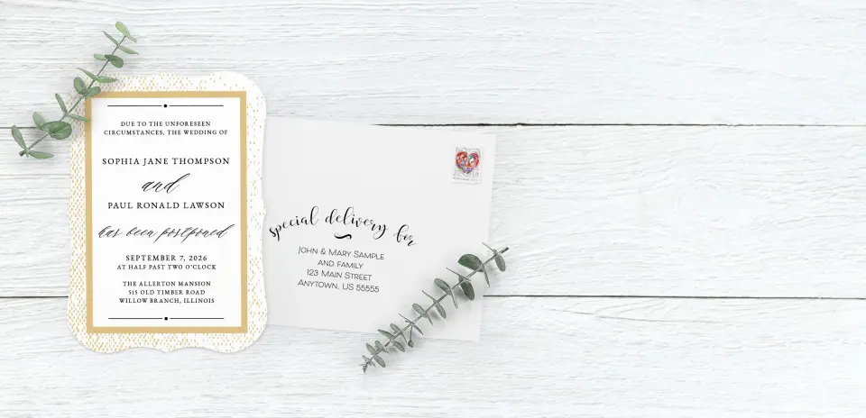 Save the Date Card with Optional Guest Addressing Service