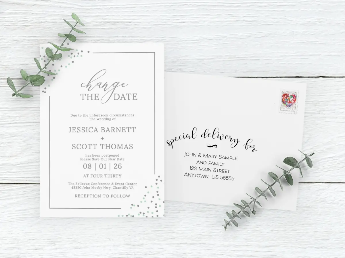 Save the Date Card with Optional Guest Addressing Service