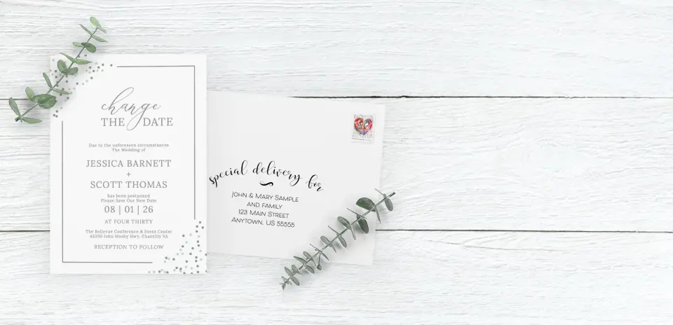 Save the Date Card with Optional Guest Addressing Service