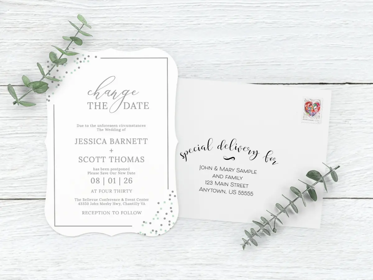 Save the Date Card with Optional Guest Addressing Service