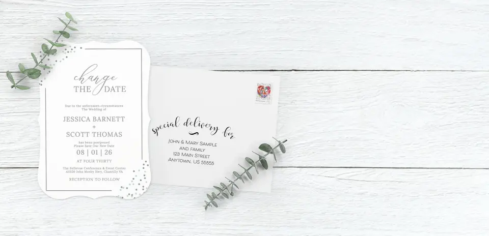 Save the Date Card with Optional Guest Addressing Service