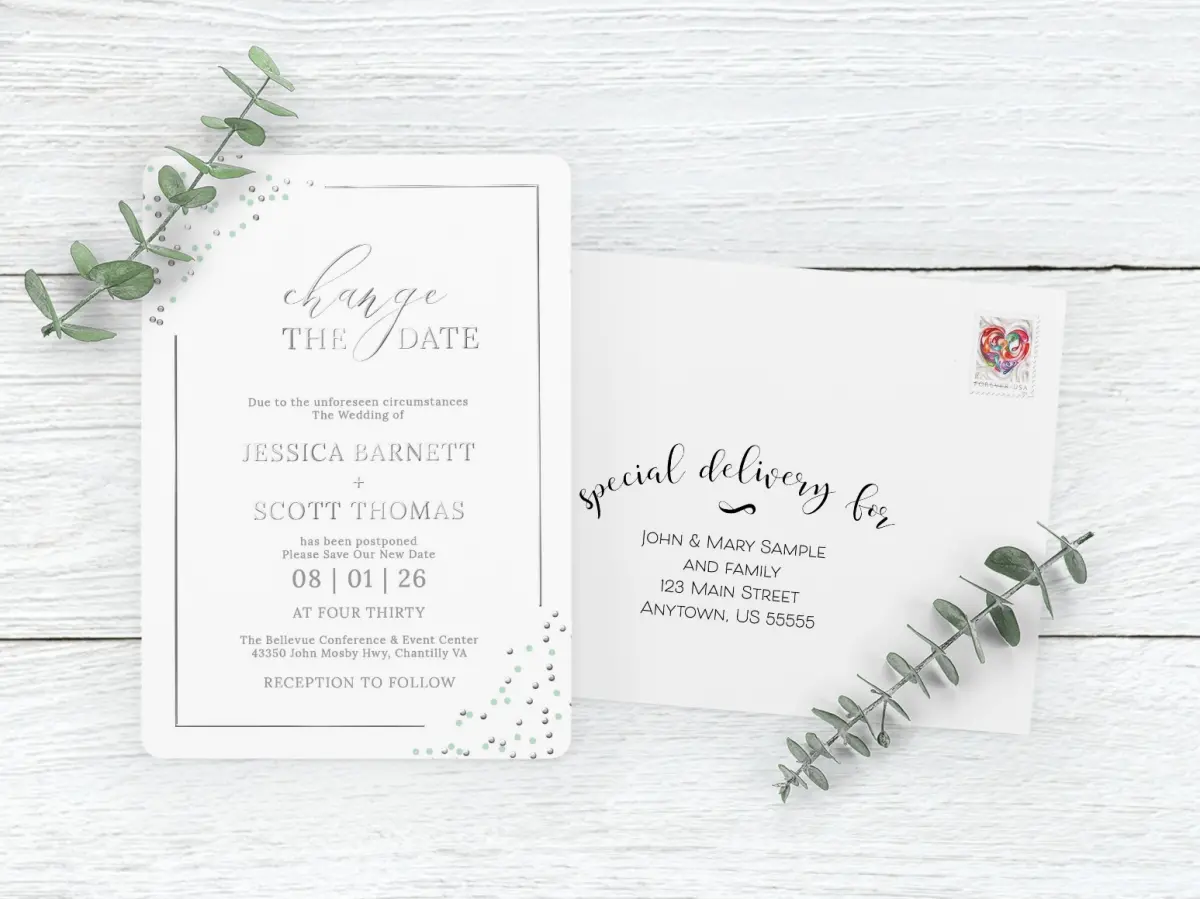 Save the Date Card with Optional Guest Addressing Service