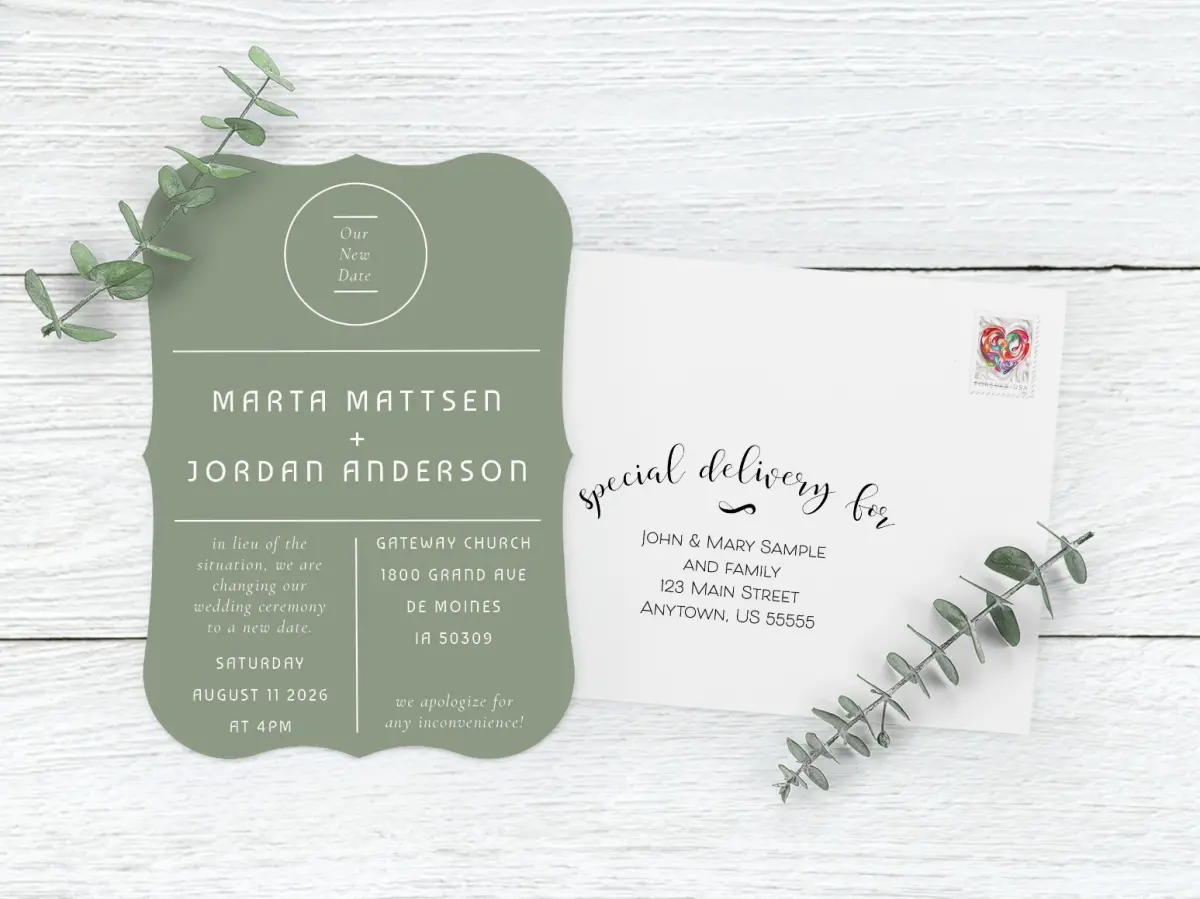 Save the Date Card with Optional Guest Addressing Service