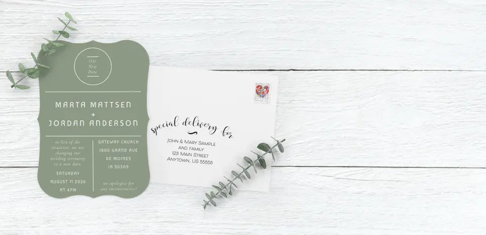 Save the Date Card with Optional Guest Addressing Service