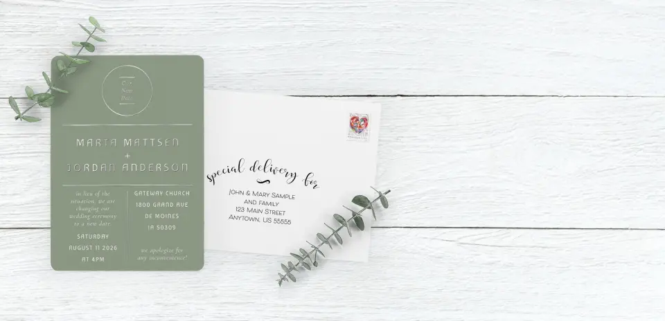 Save the Date Card with Optional Guest Addressing Service