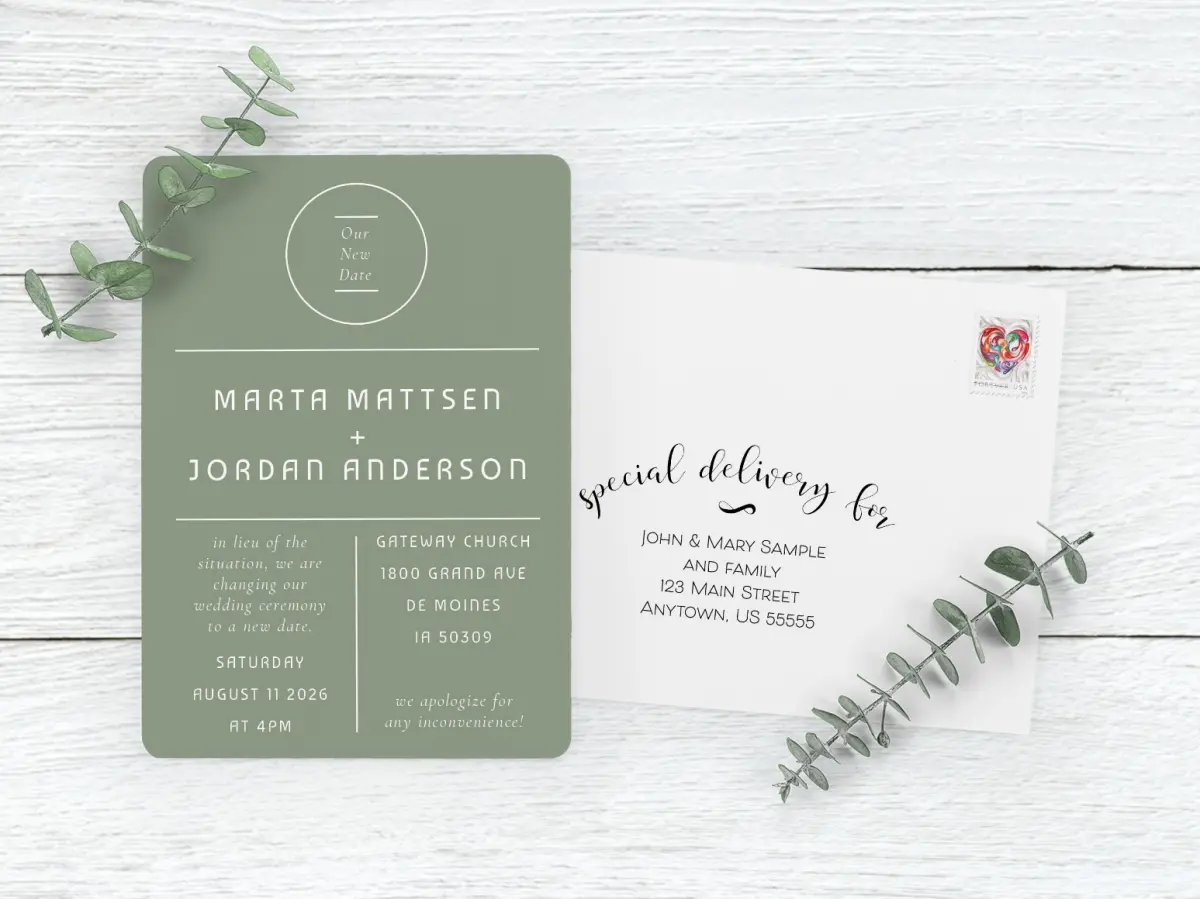 Save the Date Card with Optional Guest Addressing Service
