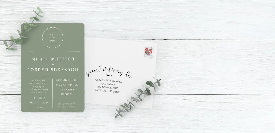 Save the Date Card with Optional Guest Addressing Service
