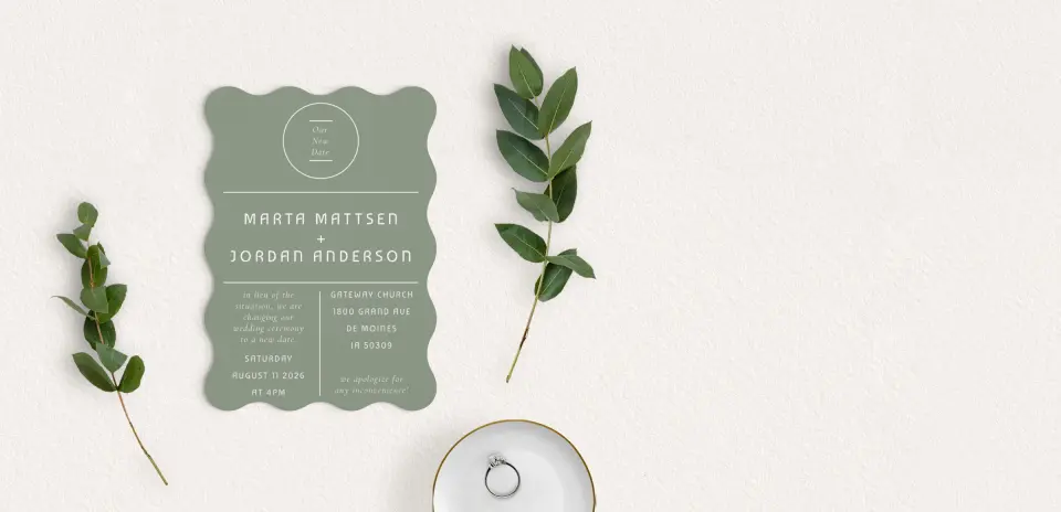 Save the Date Card with Optional Guest Addressing Service