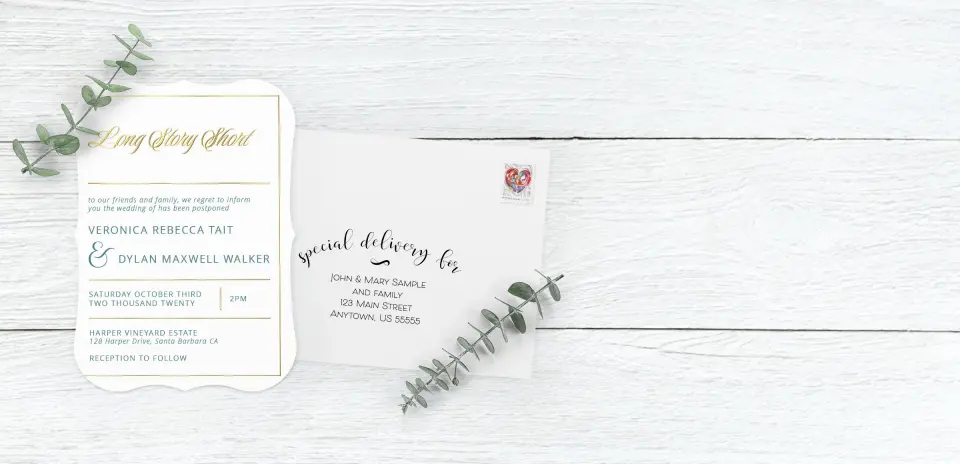 Save the Date Card with Optional Guest Addressing Service