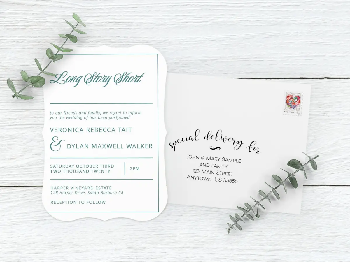 Save the Date Card with Optional Guest Addressing Service