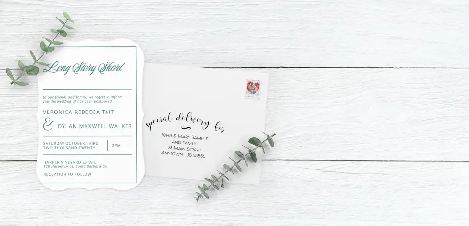 Save the Date Card with Optional Guest Addressing Service