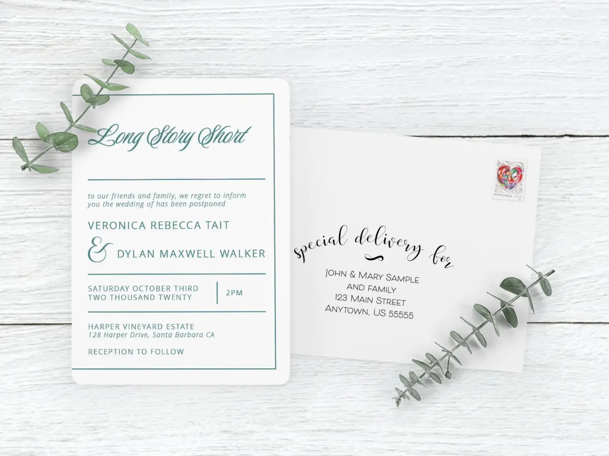 Save the Date Card with Optional Guest Addressing Service