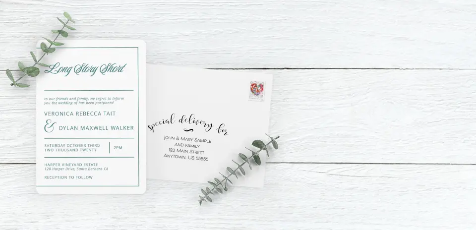 Save the Date Card with Optional Guest Addressing Service
