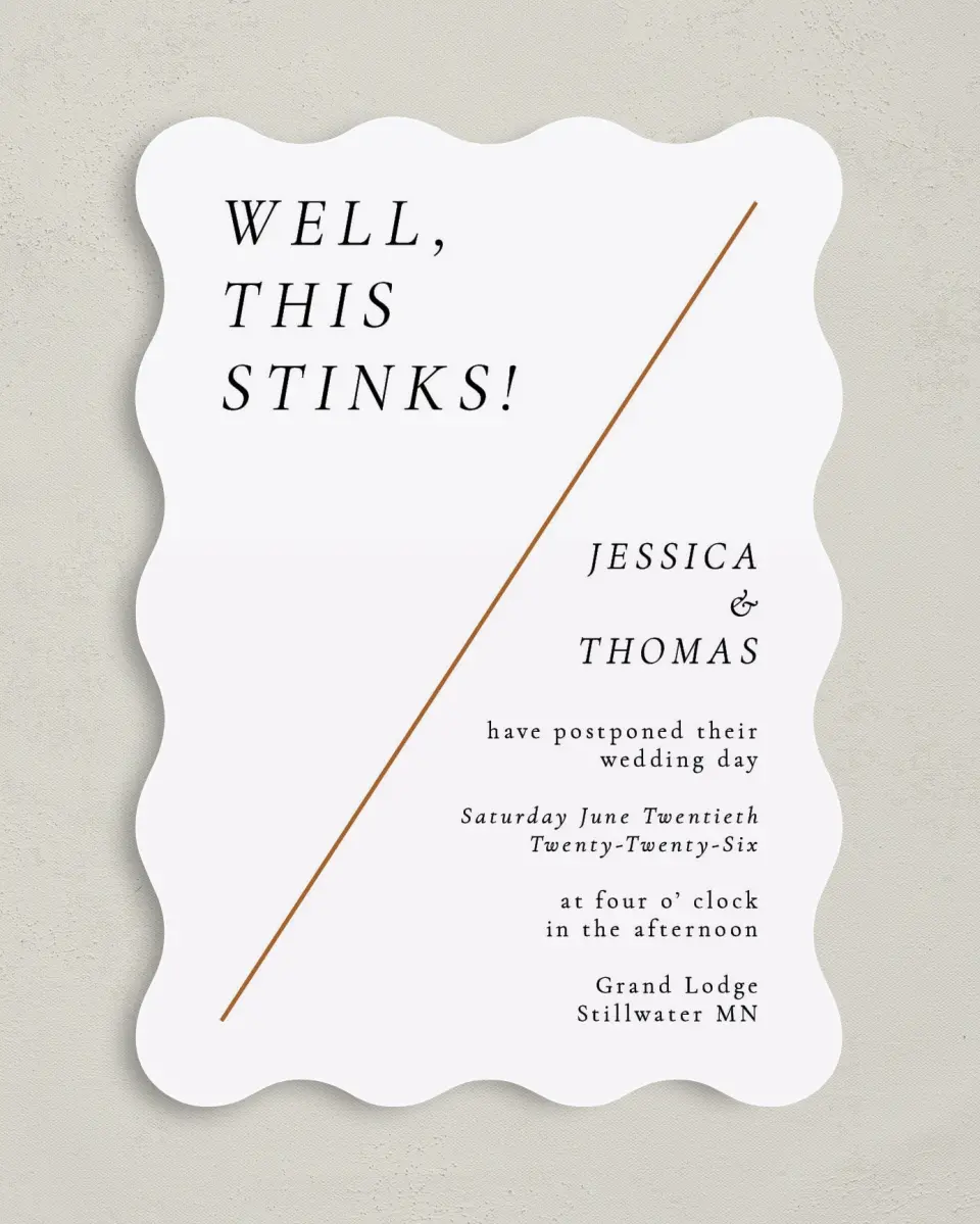 This is a 5" x 7" Change the Date Card called Well, This Stinks printed in full color on Premium Smooth paper