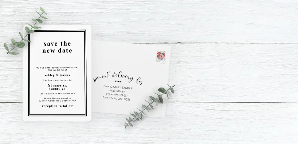 Save the Date Card with Optional Guest Addressing Service