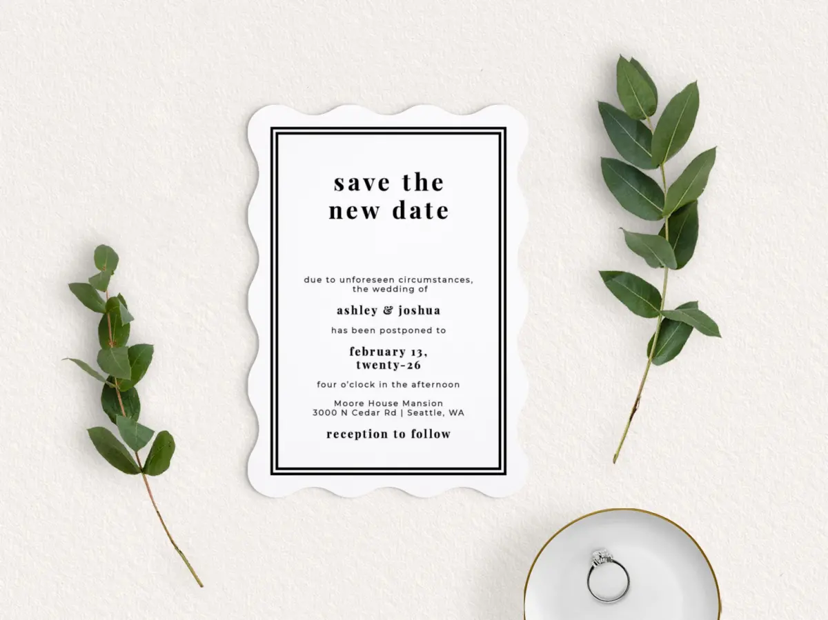 Save the Date Card with Optional Guest Addressing Service