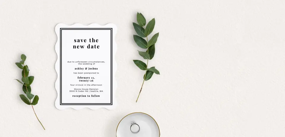 Save the Date Card with Optional Guest Addressing Service