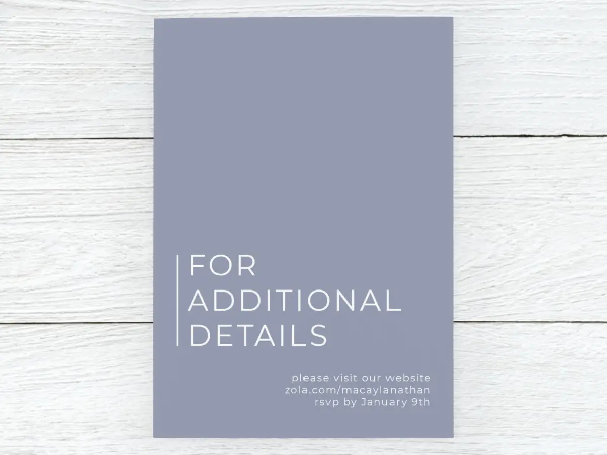 Save the Date Card Back