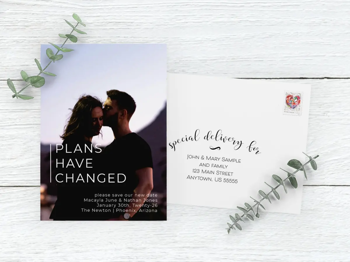 Save the Date Card with Optional Guest Addressing Service