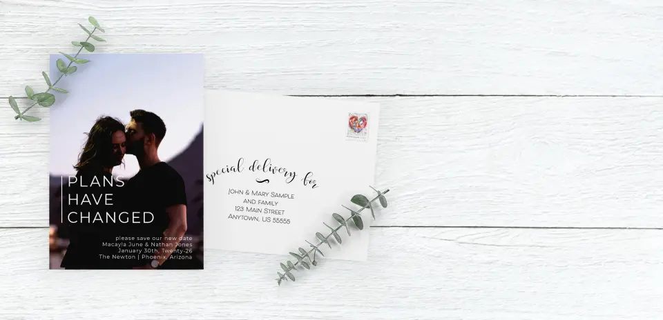 Save the Date Card with Optional Guest Addressing Service