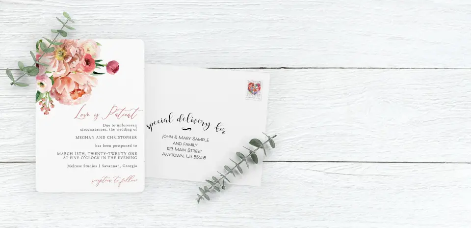 Save the Date Card with Optional Guest Addressing Service