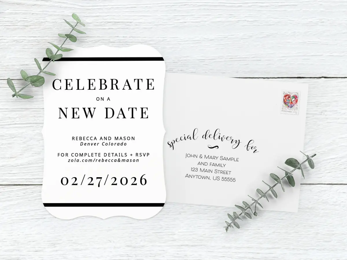 Save the Date Card with Optional Guest Addressing Service