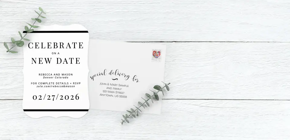 Save the Date Card with Optional Guest Addressing Service