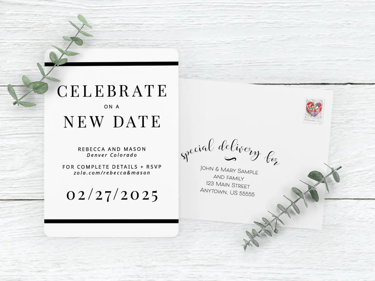 Save the Date Card with Optional Guest Addressing Service