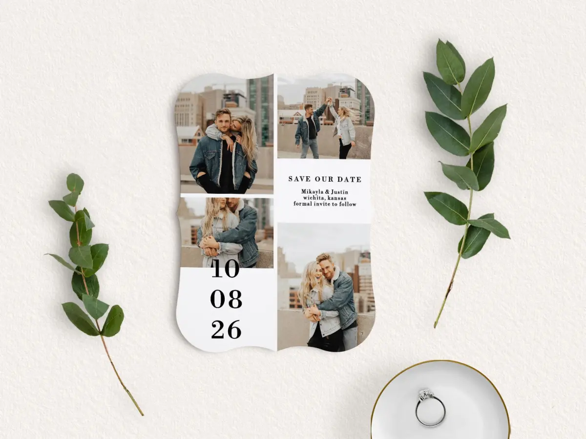 Save the Date Card with Optional Guest Addressing Service